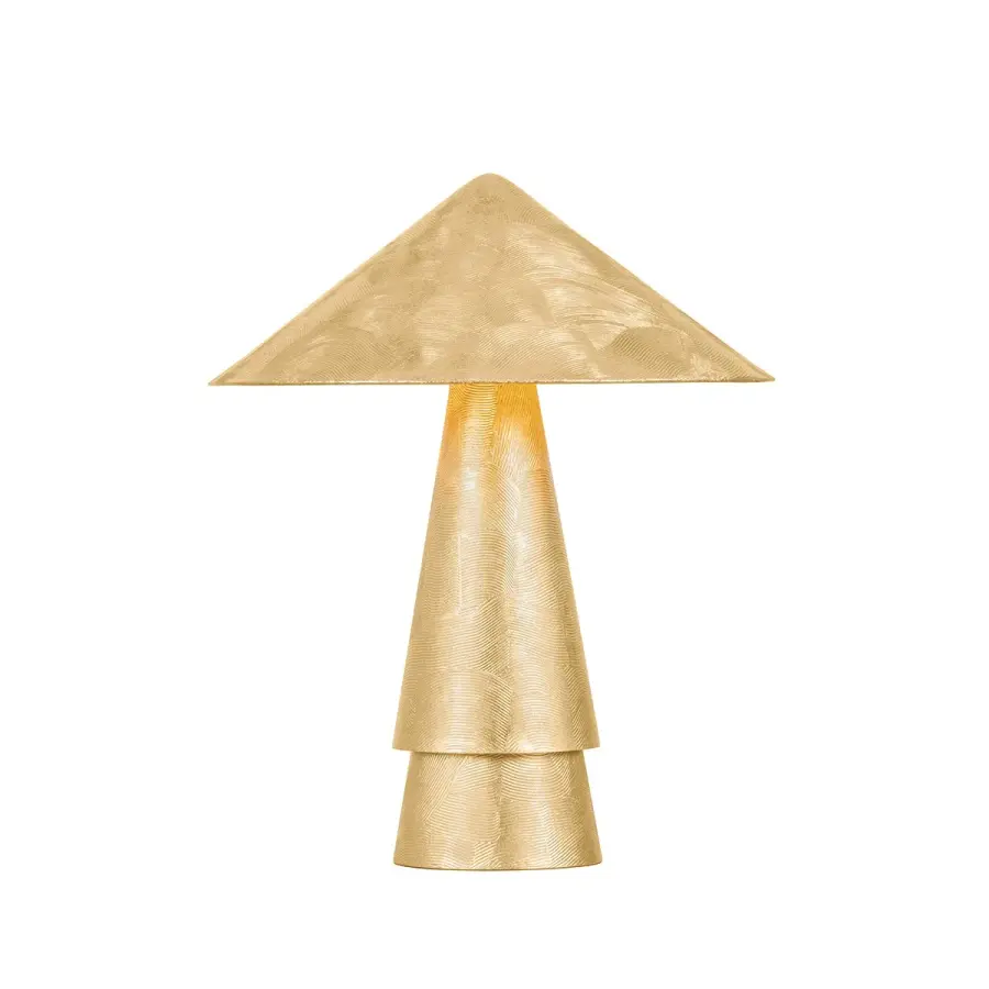 Foxton Table Lamp in Vintage Gold Leaf - Image 1