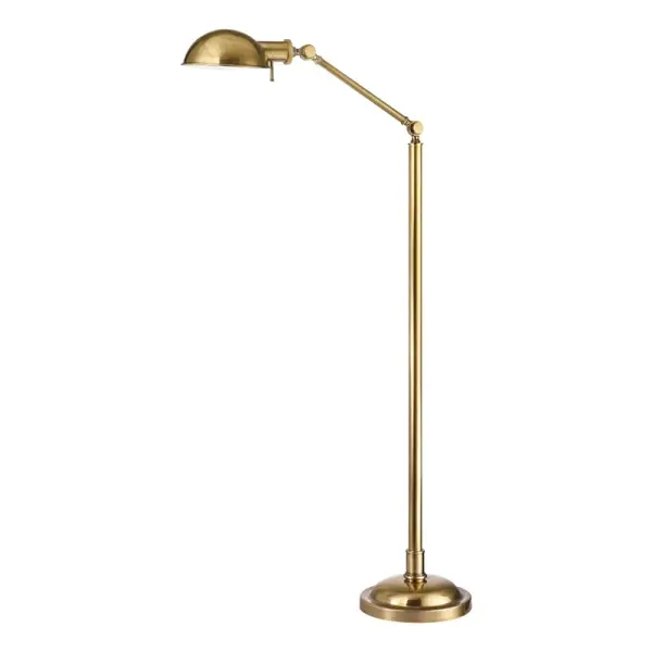 Girard brings turn-of-the-century workshop functionality to modern interiors with its double-hinged adjustable arm and directional metal shade. The vintage brass finish adds warmth while the practical design delivers focused task lighting.