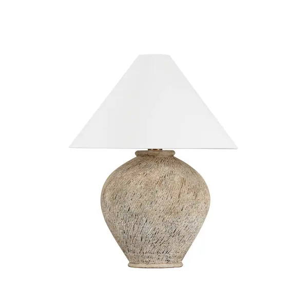 This Hudson Valley table lamp combines artisanal ceramic craftsmanship with aged brass accents for a refined transitional aesthetic. The ancient texture finish adds depth and character, making it ideal for spaces seeking understated elegance.