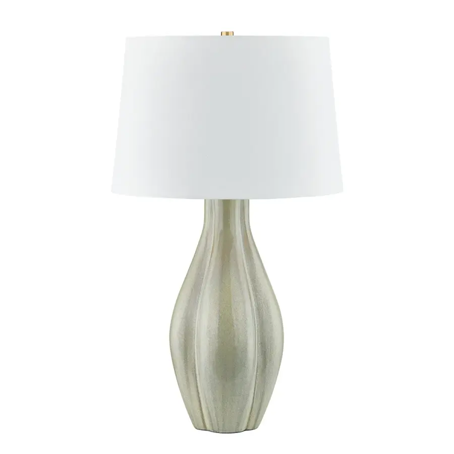 Hudson Valley Lighting Ceramic Table Lamp in Aged Brass - Image 1