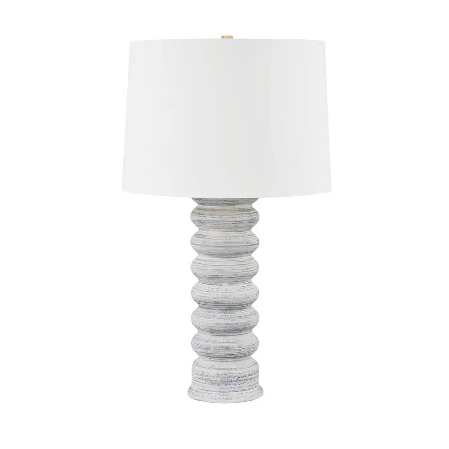 Hudson Valley Lighting Ceramic Grey White Table Lamp - Image 1