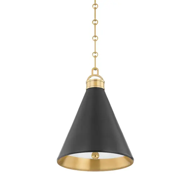 Part of the Mark D. Sikes collection, Osterley delivers sophisticated simplicity with its striking cone silhouette and dual-finish design. The warm Aged Brass interior contrasts beautifully with the Distressed Bronze exterior, creating visual depth and warmth.
