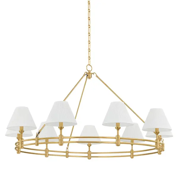 Howard 9-Light Chandelier in Aged Brass - Image 1