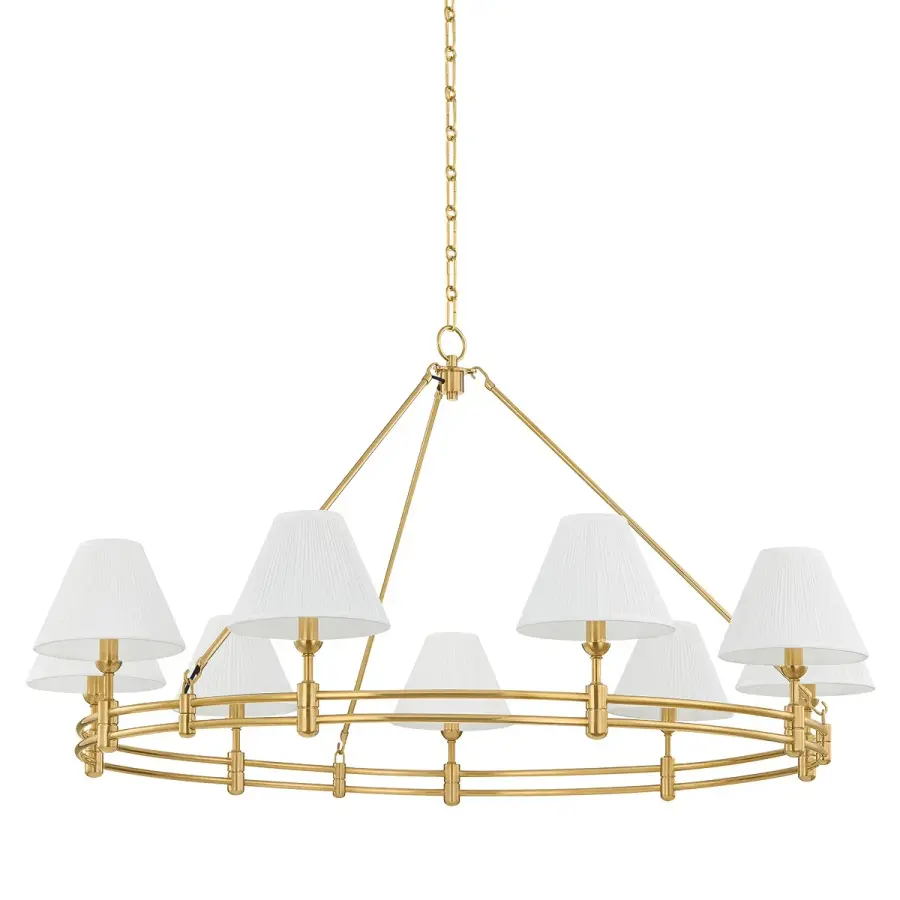 Howard 9-Light Chandelier in Aged Brass - Image 1