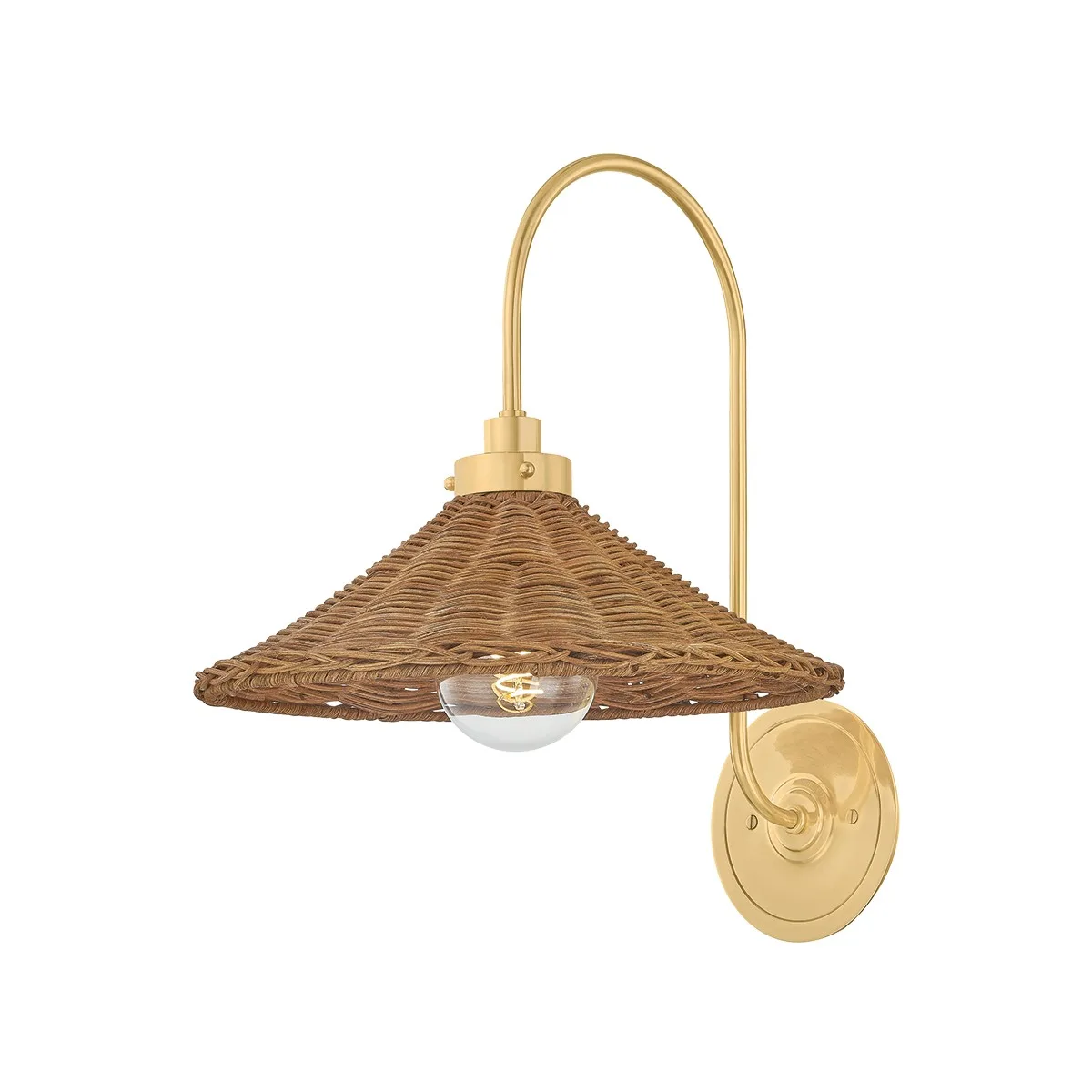 Kensington Walnut Wicker Wall Sconce
