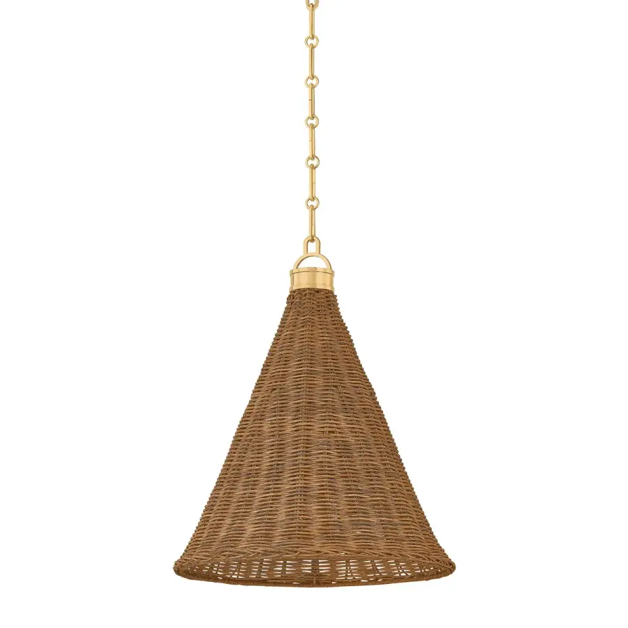 Kensington Walnut Wicker Pendant - Image 1