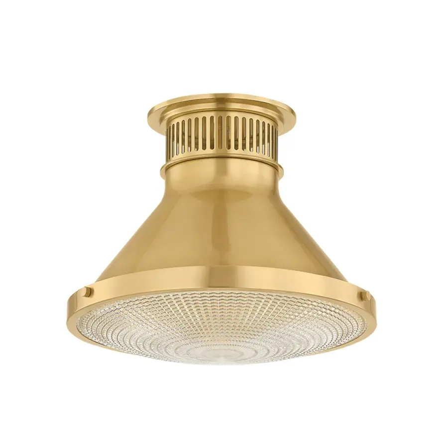 Highclere Small Flush Mount in Aged Brass - Image 1