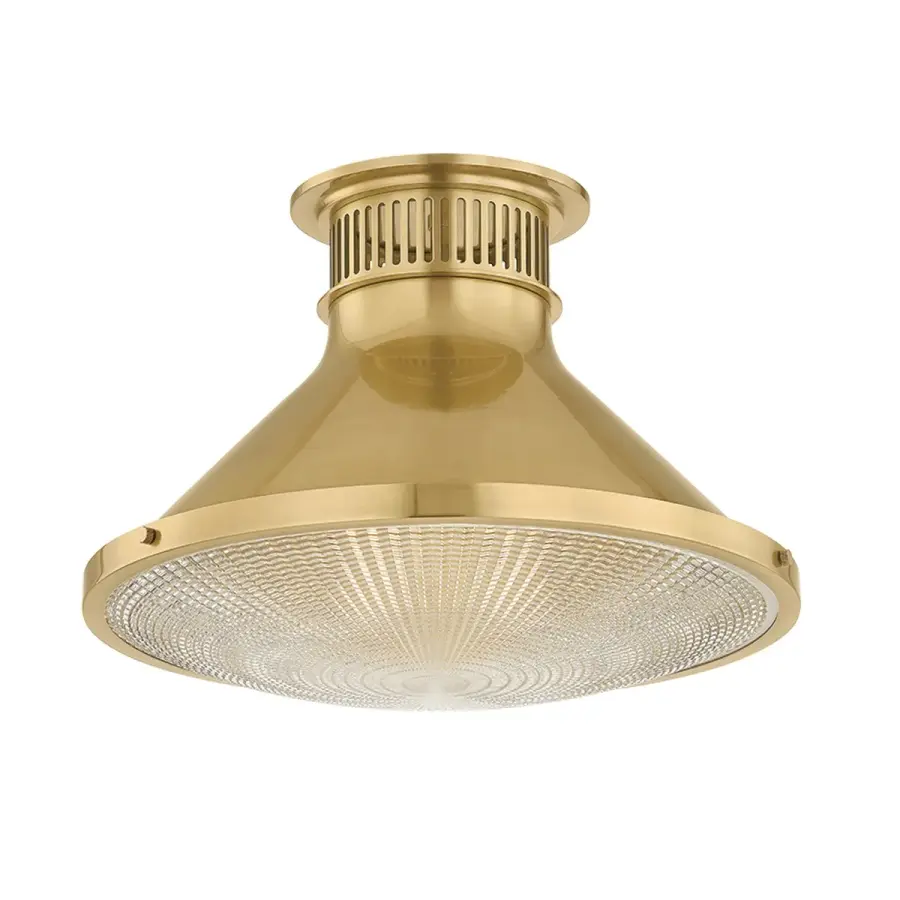 Highclere Large Flush Mount in Aged Brass - Image 1
