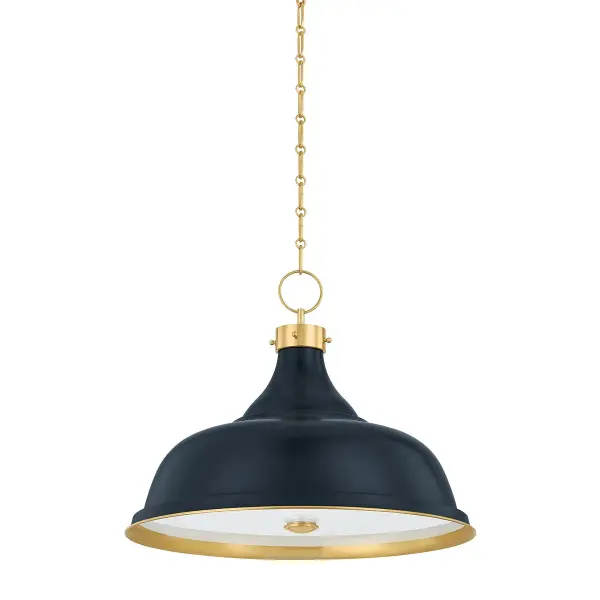 This four-light pendant combines aged brass and distressed bronze finishes for a sophisticated mixed-metal look. The transitional design bridges traditional and contemporary styles, making it versatile for various interiors.