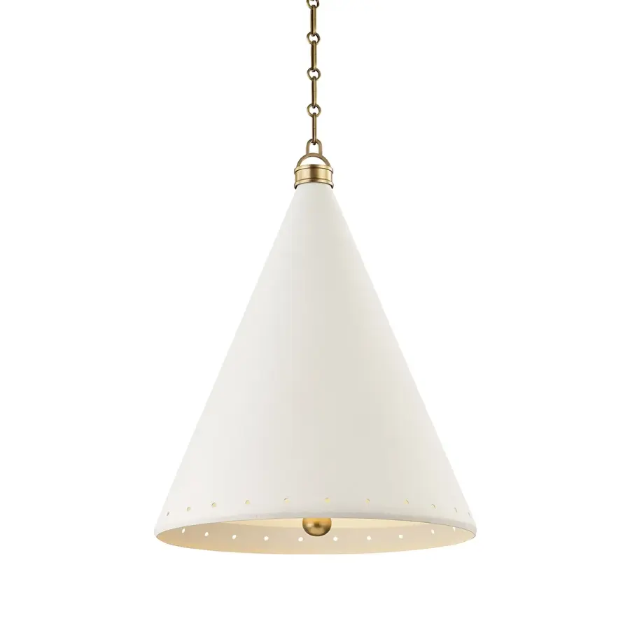 Hudson Valley Lighting Two Light Pendant in Aged Brass with White Plaster - Image 1