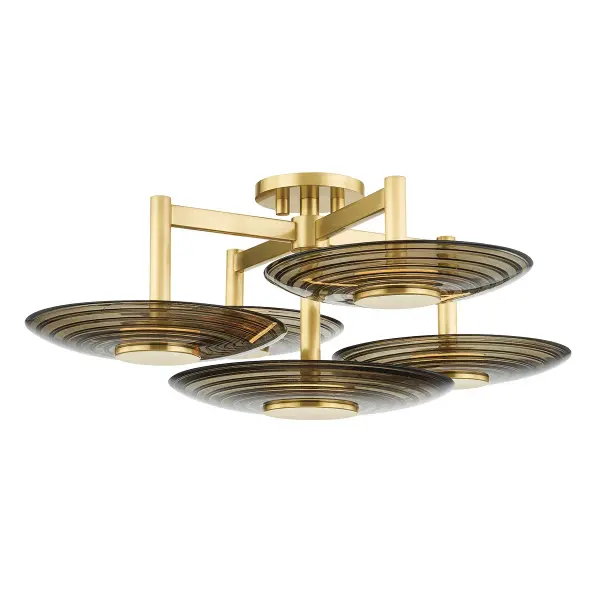 Griston 28" LED Semi Flush Mount in Aged Brass - Image 1