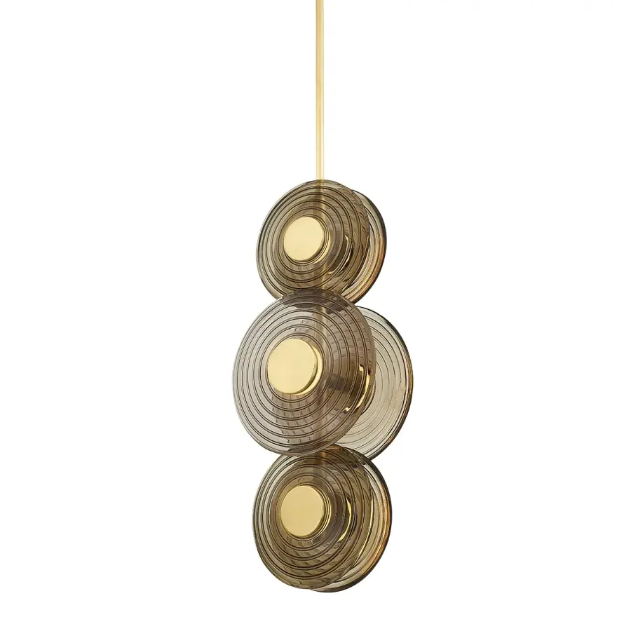 Griston 6-Light LED Pendant in Aged Brass - Image 1