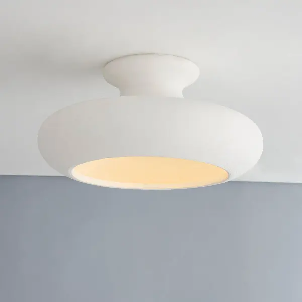 Annie Semi Flush Mount in Aged Brass with White Ceramic - Image 4