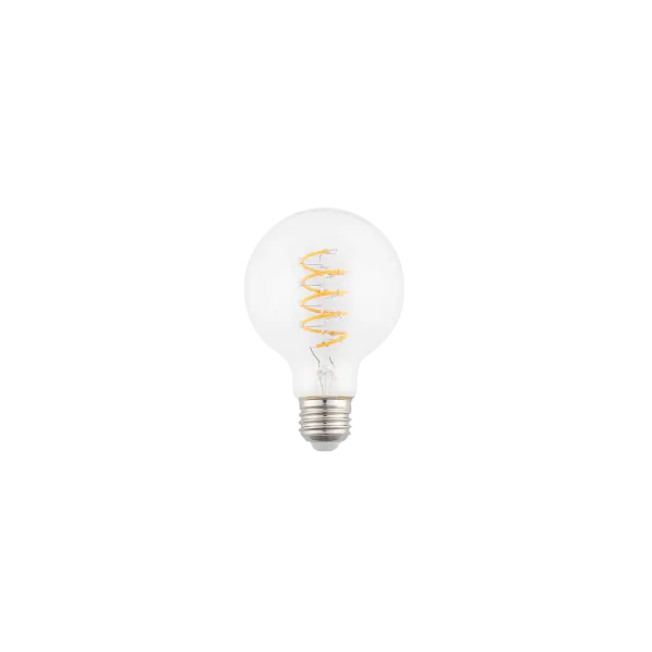 These E26 G25 clear LED bulbs offer energy-efficient lighting with a classic globe shape, perfect for vanity lights, pendant fixtures, and any application where the bulb is visible.