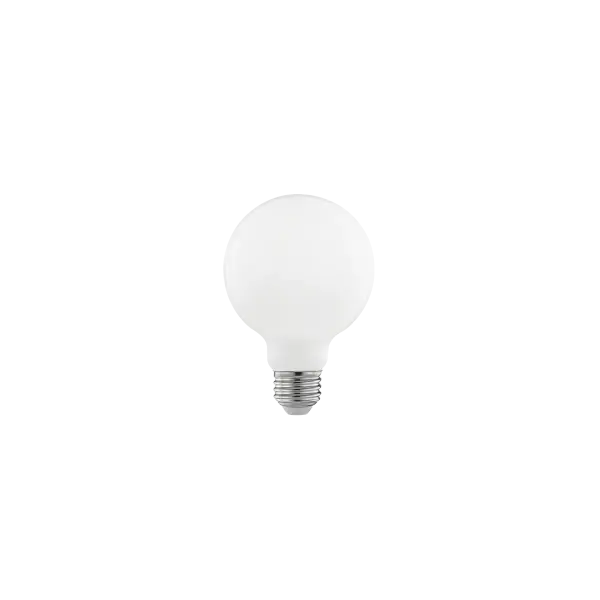These G25 LED bulbs feature a soft matte white finish that diffuses light beautifully while adding a contemporary aesthetic. Energy-efficient LED technology in a standard E26 base makes them ideal for vanity lights, pendant fixtures, and decorative applications.