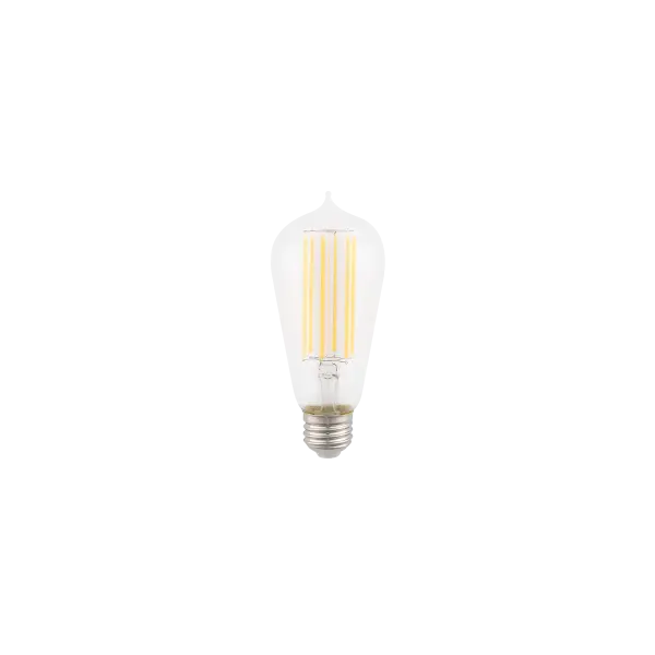 These ST18 Edison-style LED bulbs combine classic vintage aesthetics with modern energy efficiency. The clear glass showcases visible LED filaments, perfect for open fixtures where the bulb is part of the design.