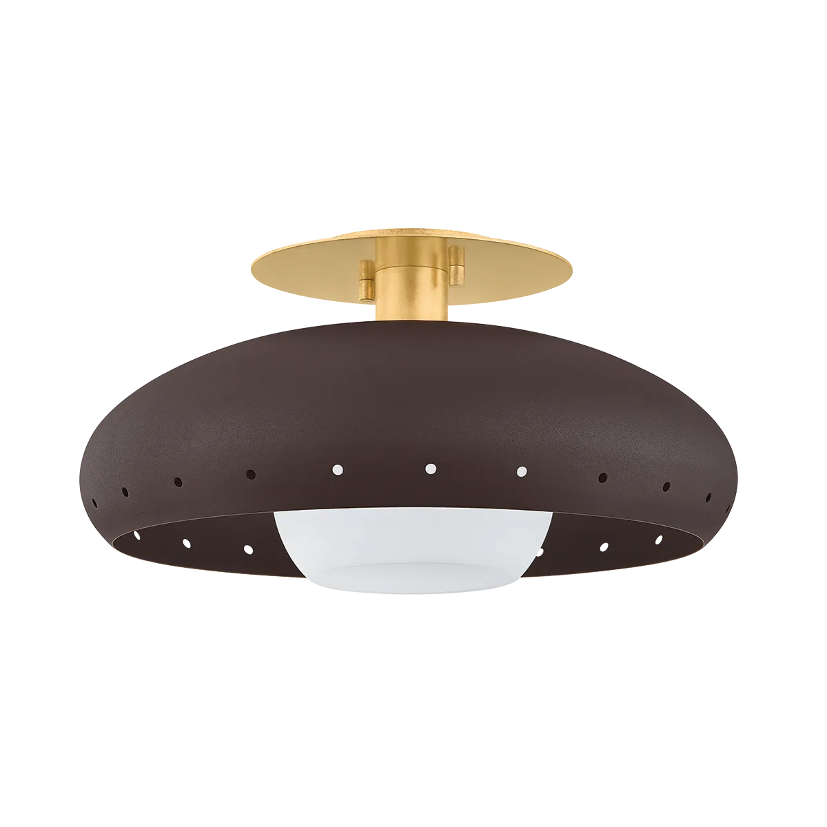 Kimber Flush Mount in Vintage Gold Leaf & Textured Bronze