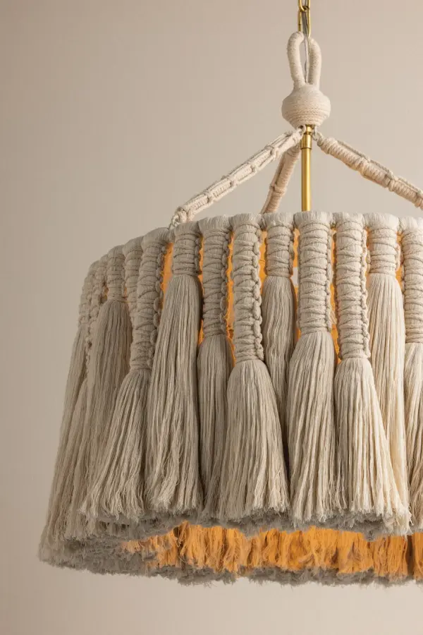 Shayla Bohemian Cotton Tassel Chandelier - Image 5