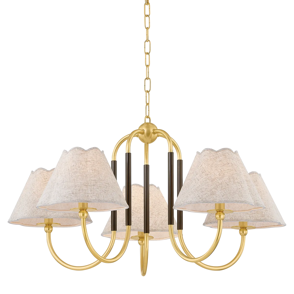 Janie Chandelier in Aged Brass with True Bronze