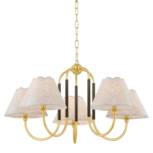 Janie Chandelier in Aged Brass with True Bronze - Image 1