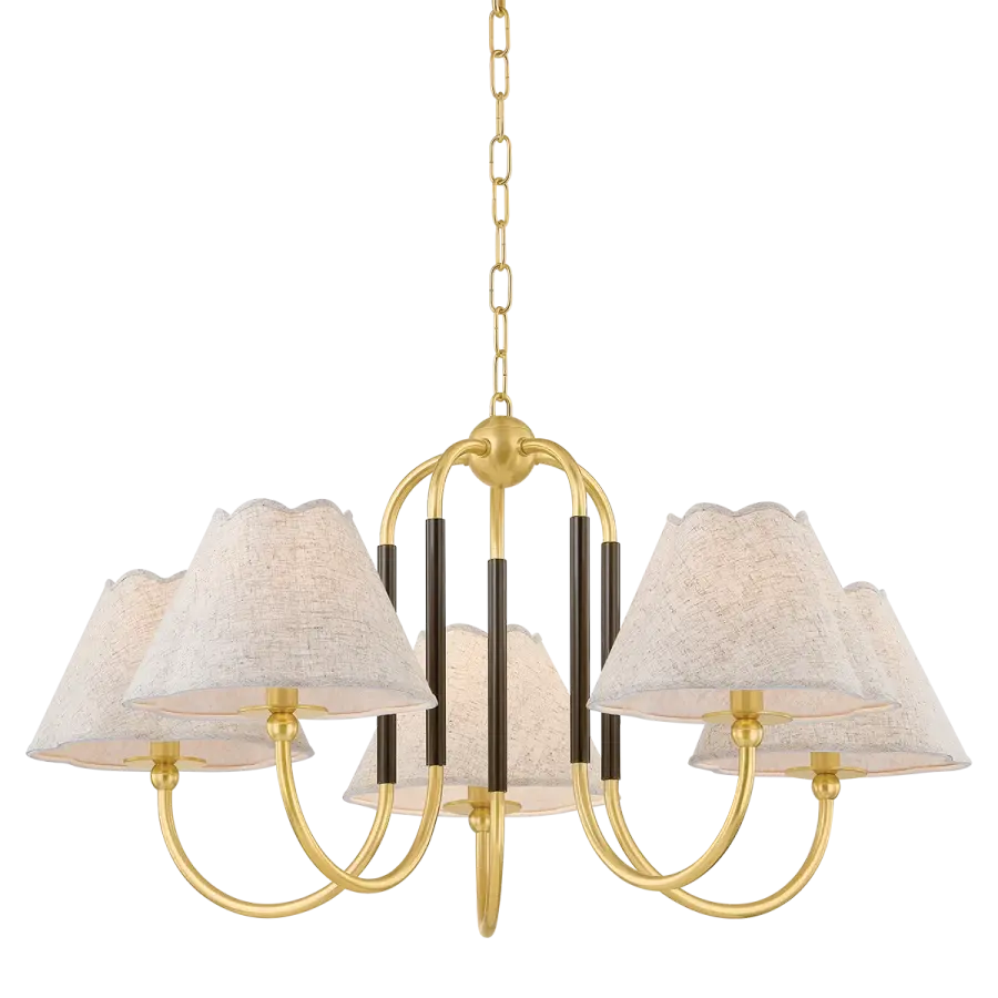 Janie Chandelier in Aged Brass with True Bronze - Image 1