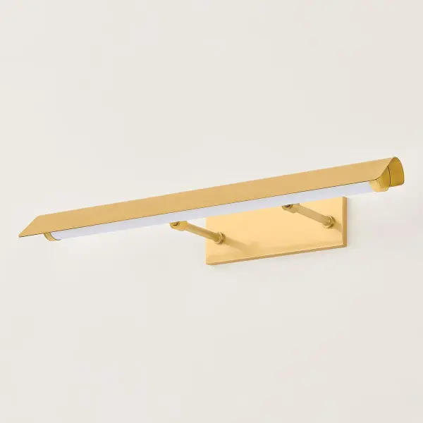 Inspired by Le Corbusier's iconic designs, the Regan Picture Light combines artistic form with functional precision. Its softly folded shade directs focused light exactly where needed, making it ideal for artwork display. - alternate view