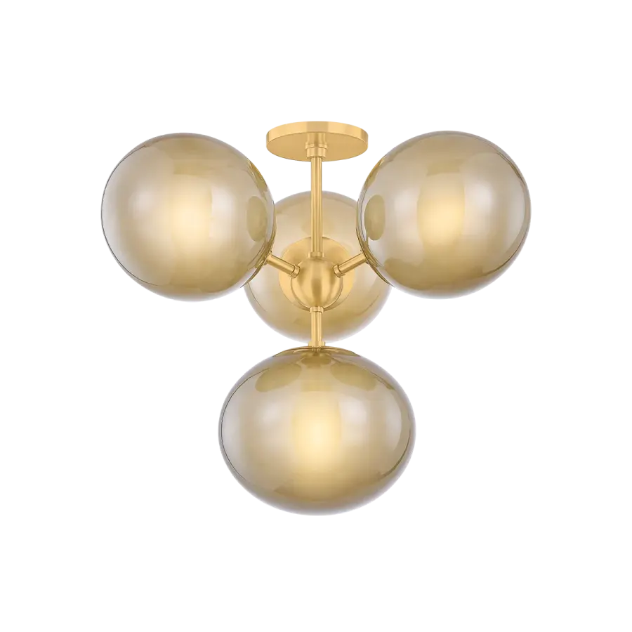 Zaley Semi Flush Mount - Aged Brass