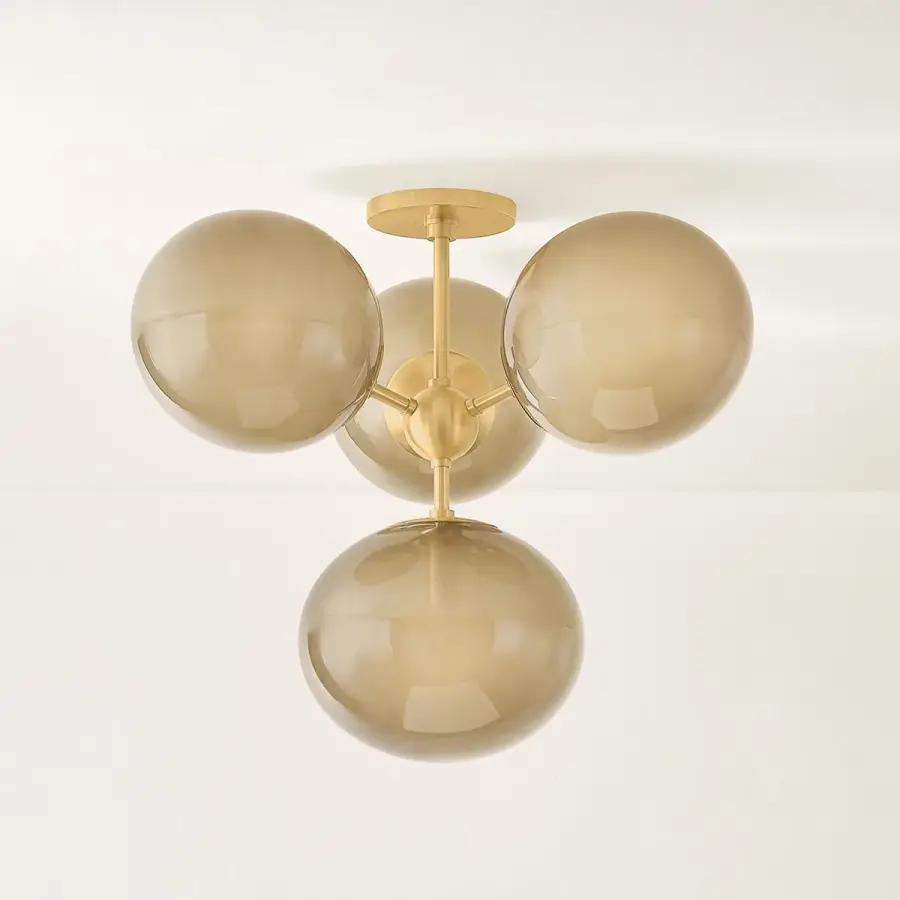 Zaley Semi Flush Mount - Aged Brass - Image 2