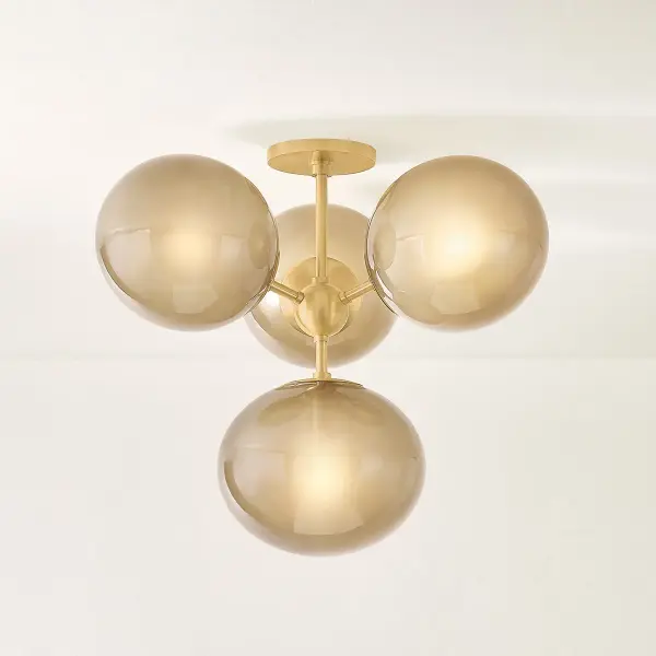 Zaley Semi Flush Mount - Aged Brass - Image 3