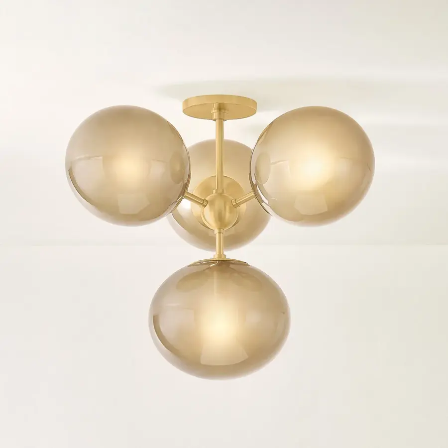 Zaley Semi Flush Mount - Aged Brass - Image 3