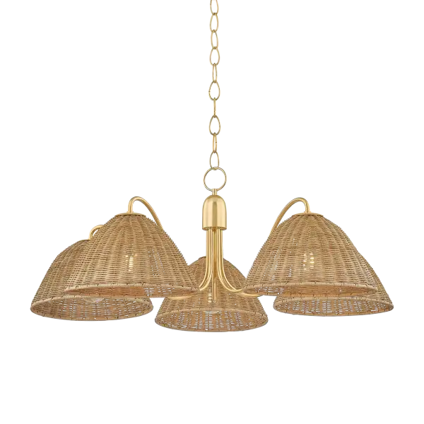 Katniss 5-Light Wicker Chandelier - Image 1