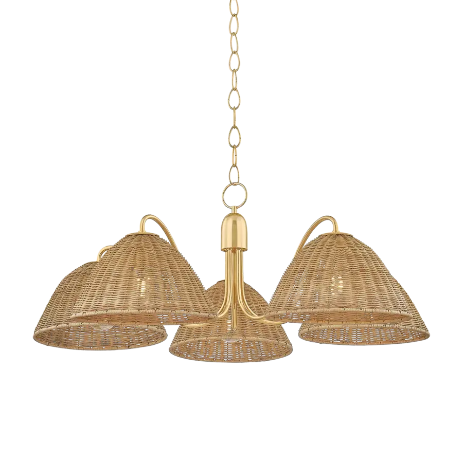 Katniss 5-Light Wicker Chandelier - Image 1
