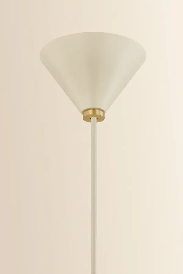 Jolene brings modern geometry to life with its confident proportions and textured bisque finish. The white opal glass diffuser provides soft, even illumination while the pronounced flange detail adds architectural interest. - alternate view