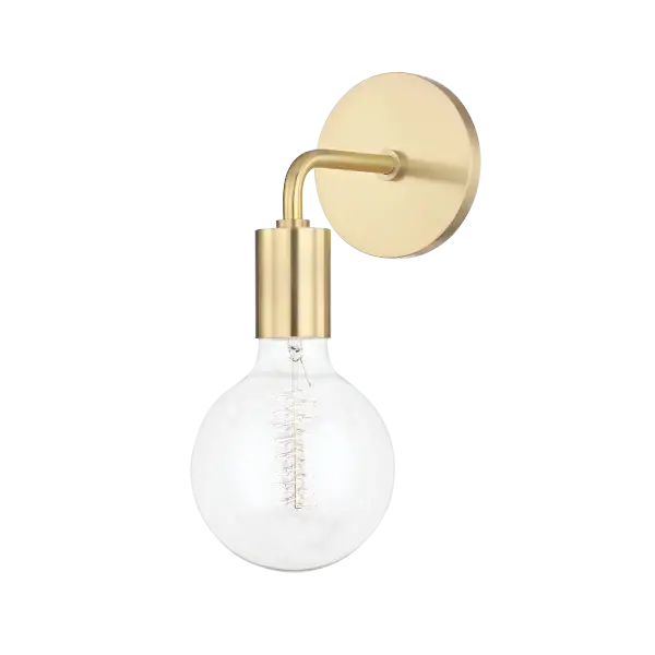 The Ava Wall Sconce combines classic elegance with contemporary simplicity. Its aged gold brass finish adds warmth and sophistication to any space, making it ideal for bathrooms, hallways, and bedrooms.