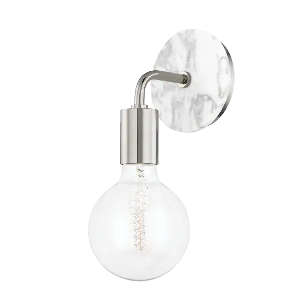 The Chloe Wall Sconce combines classic design with contemporary finishes, making it a versatile lighting solution for bathrooms, hallways, and bedrooms. Its polished nickel finish adds sophistication.