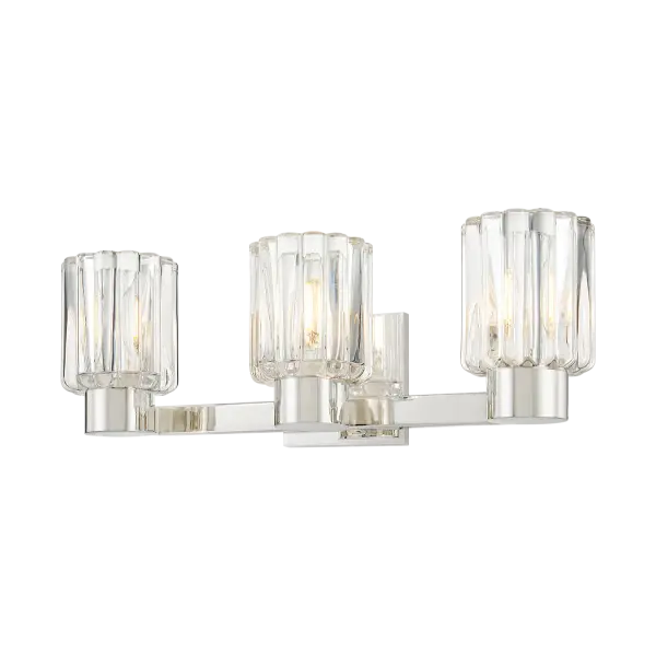 The Danae Bath Sconce combines clean metalwork with distinctive fluted glass that beautifully diffuses light. Its petite size and sophisticated design make it perfect for powder rooms and bathrooms seeking fresh, functional elegance.