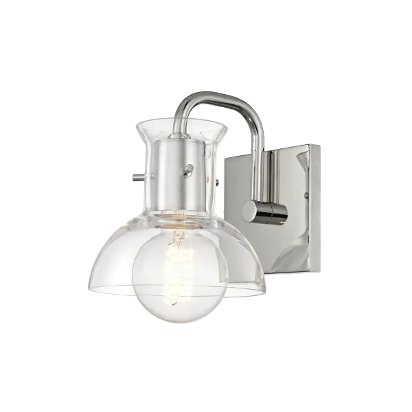 The Riley vanity light combines classic elegance with contemporary simplicity, featuring a polished nickel finish that complements a wide range of bathroom styles. Perfect for modern and traditional bathrooms alike.