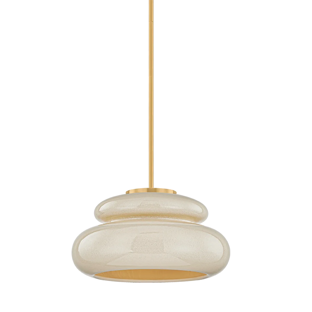 Pia One Light Pendant in Aged Brass