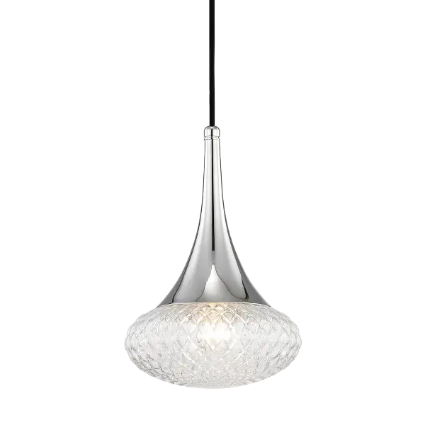 The Bella Pendant combines classic elegance with contemporary simplicity, featuring a polished nickel finish that complements both traditional and modern interiors. Perfect for intimate dining spaces and kitchen islands.