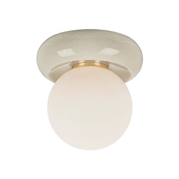 Sculptural Artisan Flush Mount with Handcrafted Ceramic Detail