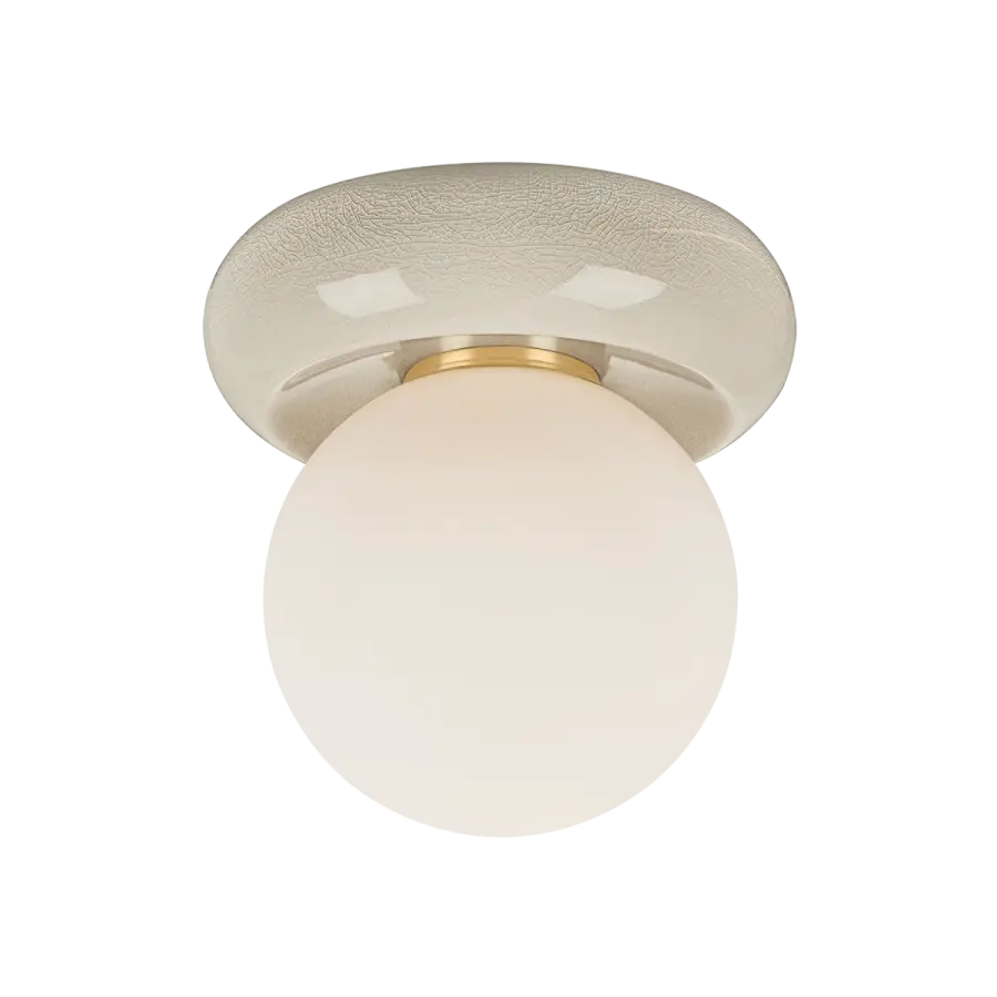 Sculptural Artisan Flush Mount with Handcrafted Ceramic Detail