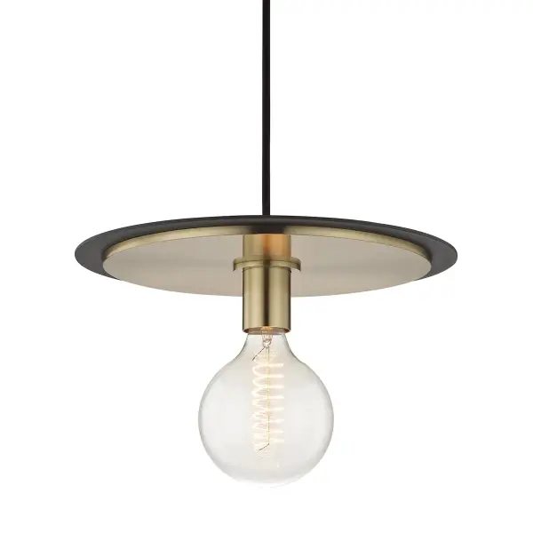 Collection: Milo Designer: Mitzi Finish: Aged Brass Glass: Aged Brass Width: 14.00" Height: 10.00" Length: 14.00" Weight: 10.00 lb Wire: 96`` Canopy: 4.75" Number of Bulbs: 1 Maximum Wattage: 60.00 W Bulb Type: G40 Bulb Base: E26 Medium Voltage: 120.00 V Material: Steel Country of Origin: CN Safety Listing: UL/cUL Safety Rating: Damp Manufacturer Warranty: 1 Year Limited Manufacturer Spec Sheet Instructions Parts Diagram