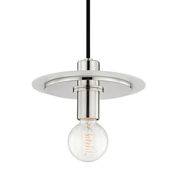 The Milo Pendant offers a refined contemporary aesthetic with its polished nickel hardware and crisp white shade. Perfect for kitchen islands or dining areas, this versatile fixture provides focused task lighting.