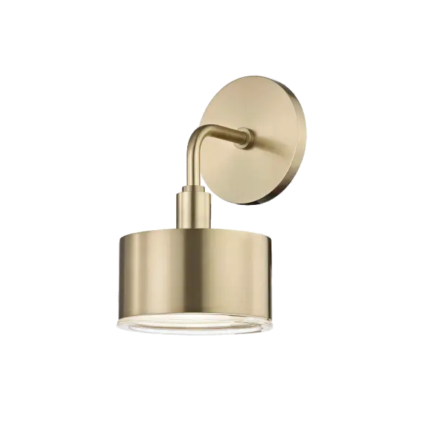 The Nora Wall Sconce combines classic design with contemporary sensibility, featuring a refined gold finish and glass globe shade. Perfect for adding sophisticated ambient lighting to bathrooms, hallways, and bedrooms.