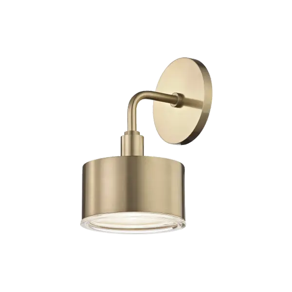The Nora Wall Sconce combines classic design with contemporary sensibility, featuring a refined gold finish and glass globe shade. Perfect for adding sophisticated ambient lighting to bathrooms, hallways, and bedrooms. - alternate view