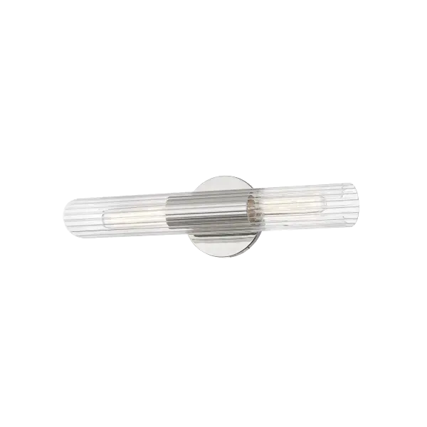 The Cecily Wall Sconce combines classic elegance with contemporary simplicity. Its polished nickel finish adds a refined touch to bathrooms, hallways, and bedrooms, offering versatile lighting in a compact design. - alternate view