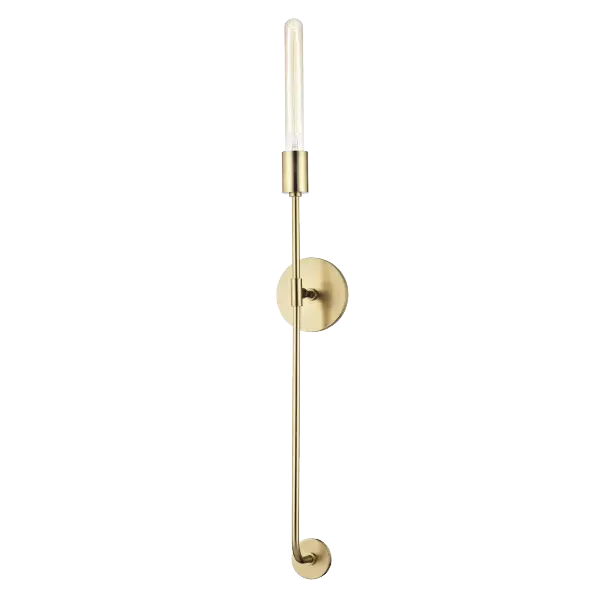 The Dylan Wall Sconce makes a bold statement with its nearly 3-foot height and sleek 5-inch width. Perfect for adding vertical drama and accent lighting to hallways, stairways, and entryways with its shade-less industrial design.