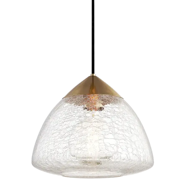 The Maya Pendant combines modern sophistication with timeless appeal through its aged gold brass finish and clean design. Perfect for adding refined elegance to dining spaces and kitchen islands.