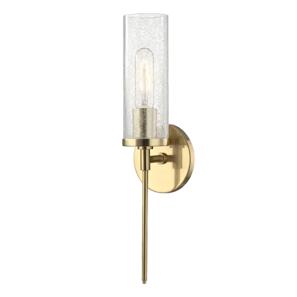 The Olivia Wall Sconce combines classic elegance with contemporary sensibility. Its aged gold brass finish and glass shade create sophisticated ambient lighting perfect for bathrooms, hallways, and bedrooms.