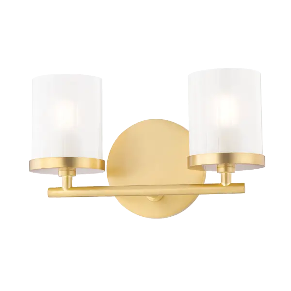 The Ryan vanity light combines classic styling with contemporary sensibility, featuring a warm aged brass finish that adds sophistication to any bathroom. Perfect for modern and traditional spaces alike.